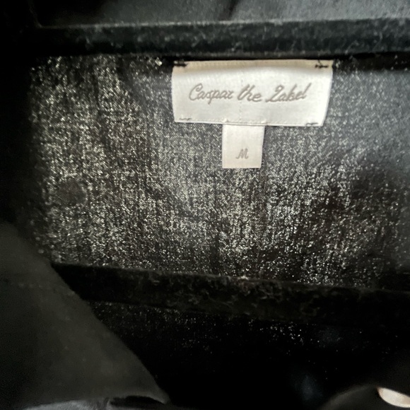 Caspar the Label Poet Puff Sleeve Black Linen Size Medium in Black - Picture 5 of 6